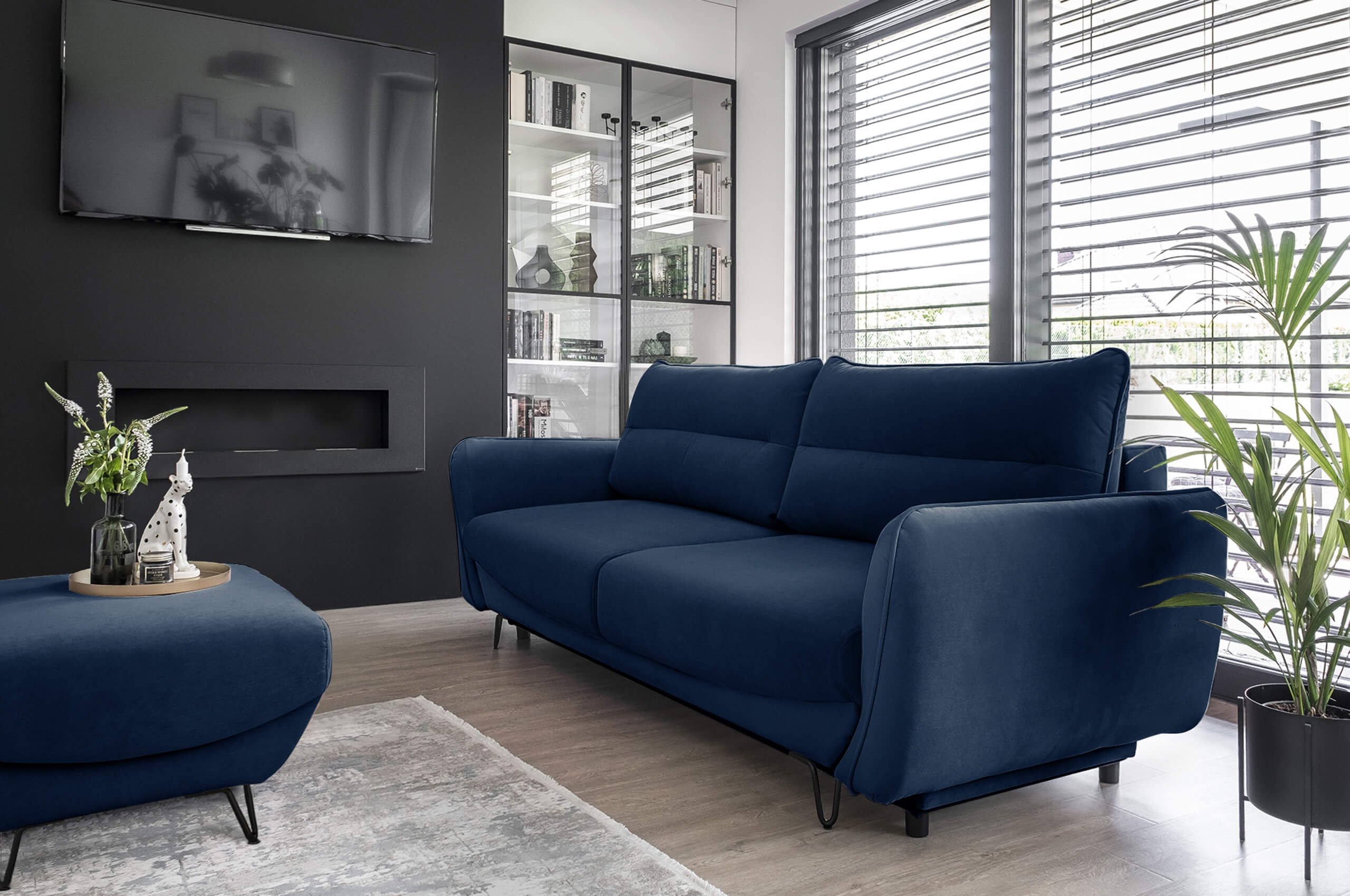 2-Sitzer-Sofa Sonic Samtvelours mit Schlaffunktion 2-Sitzer-Sofa Sonic Samtvelours mit Schlaffunktion