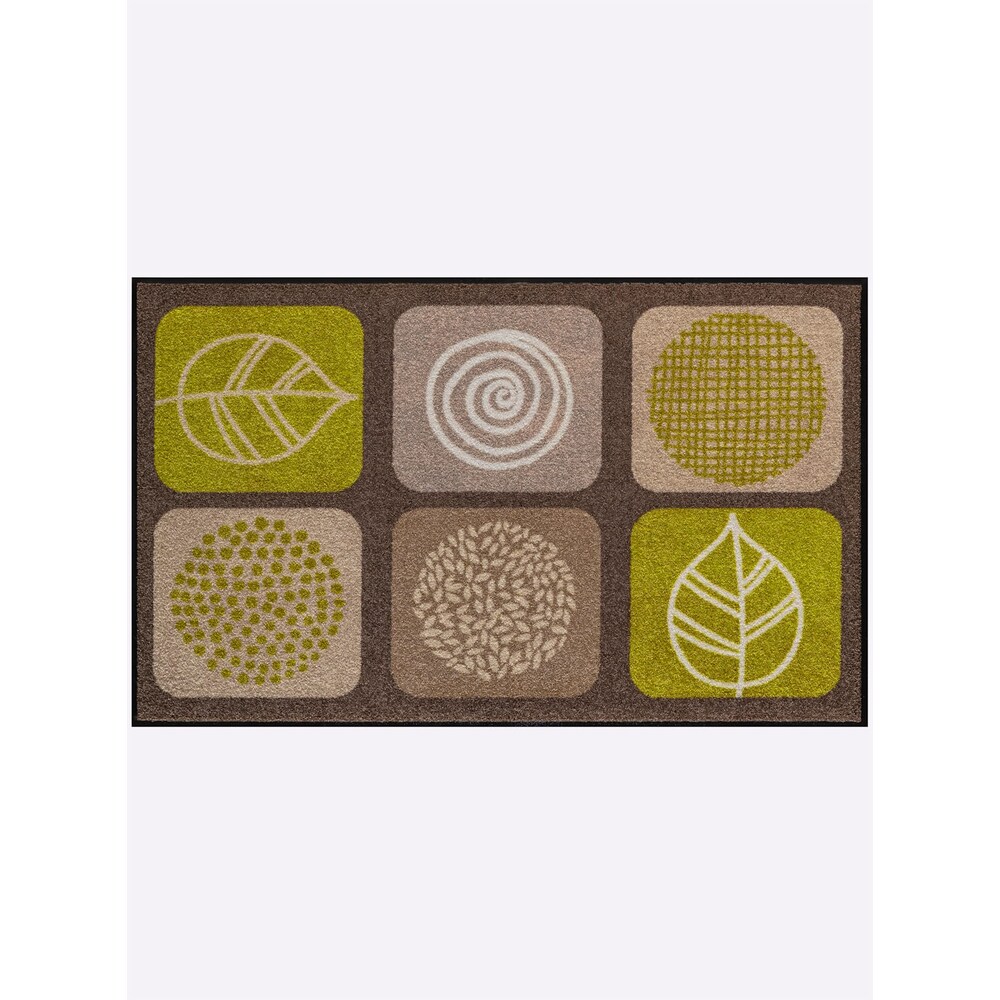 Fußmatte aus Polyamid, rutschhemmend, waschbar, taupe-grün