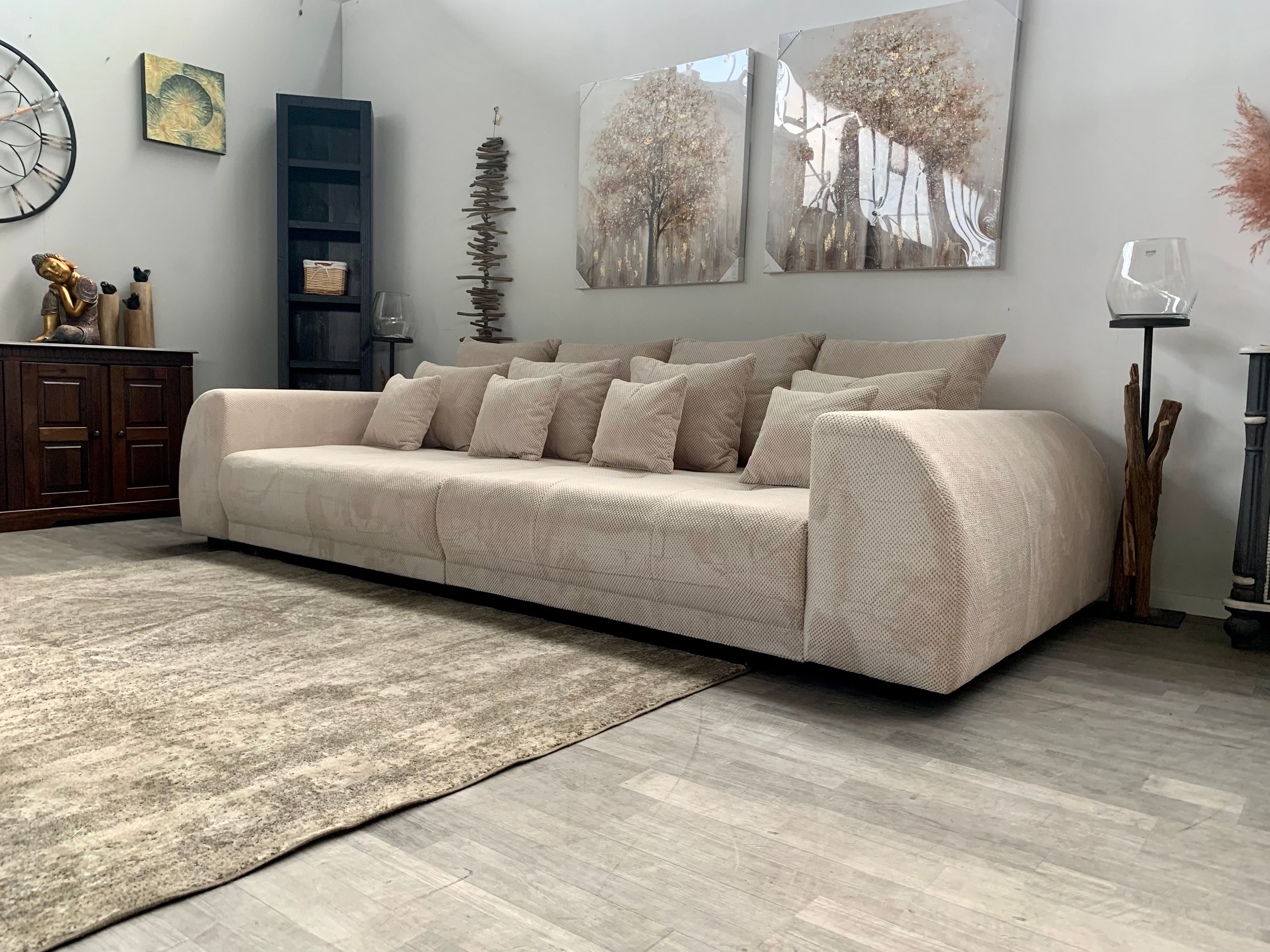 Bild 1 Big-Sofa in Beige und Samtcord