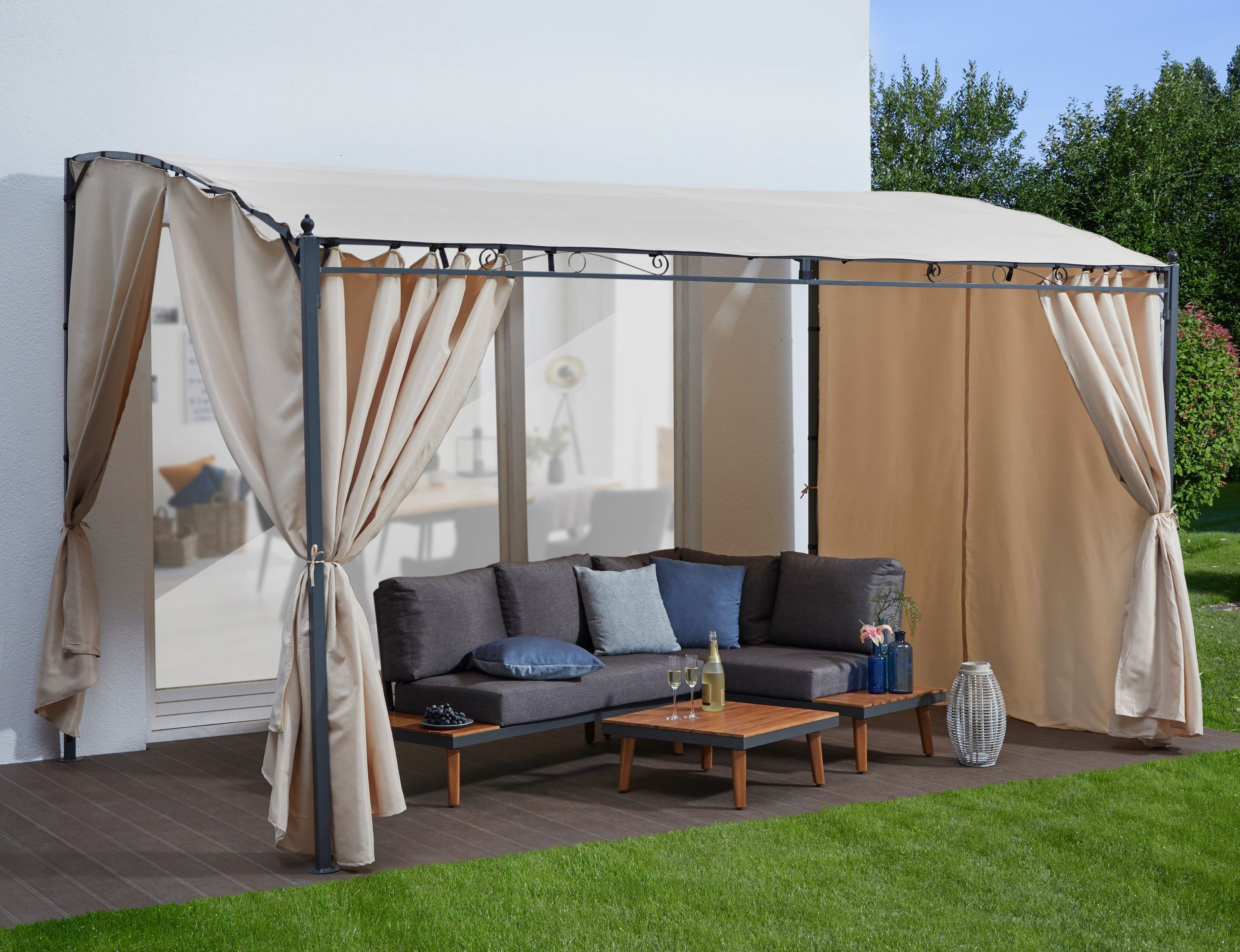 KONIFERA Anbaupavillon Burano 400x250 cm, sandbeige