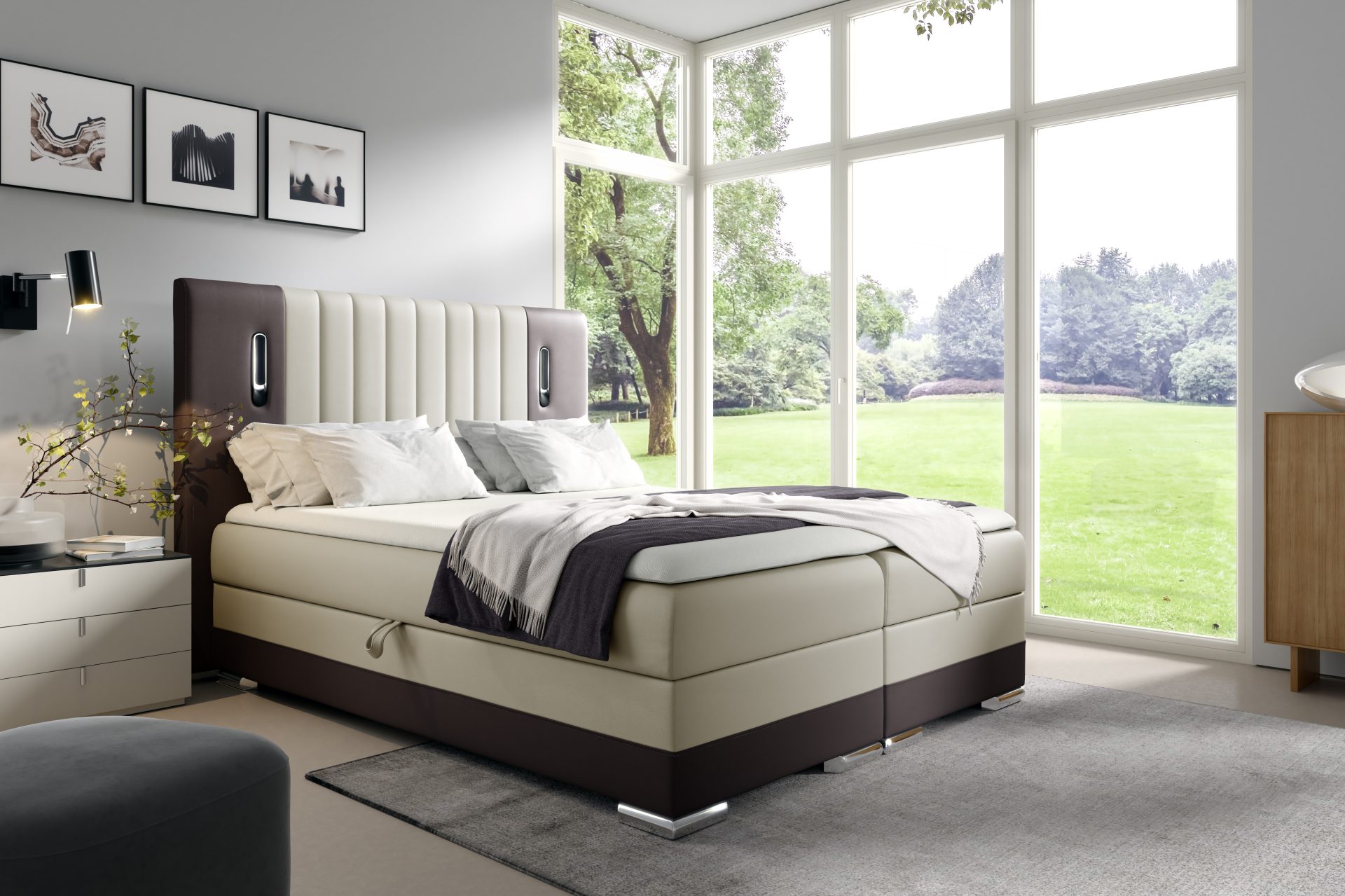 Beige + Dunkelbraun