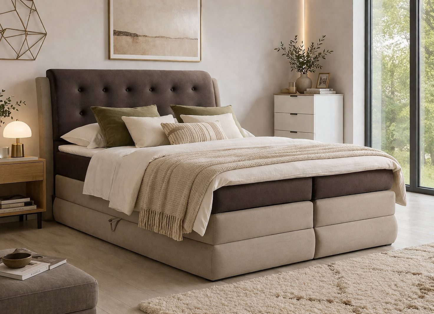 Schokobraun + Beige